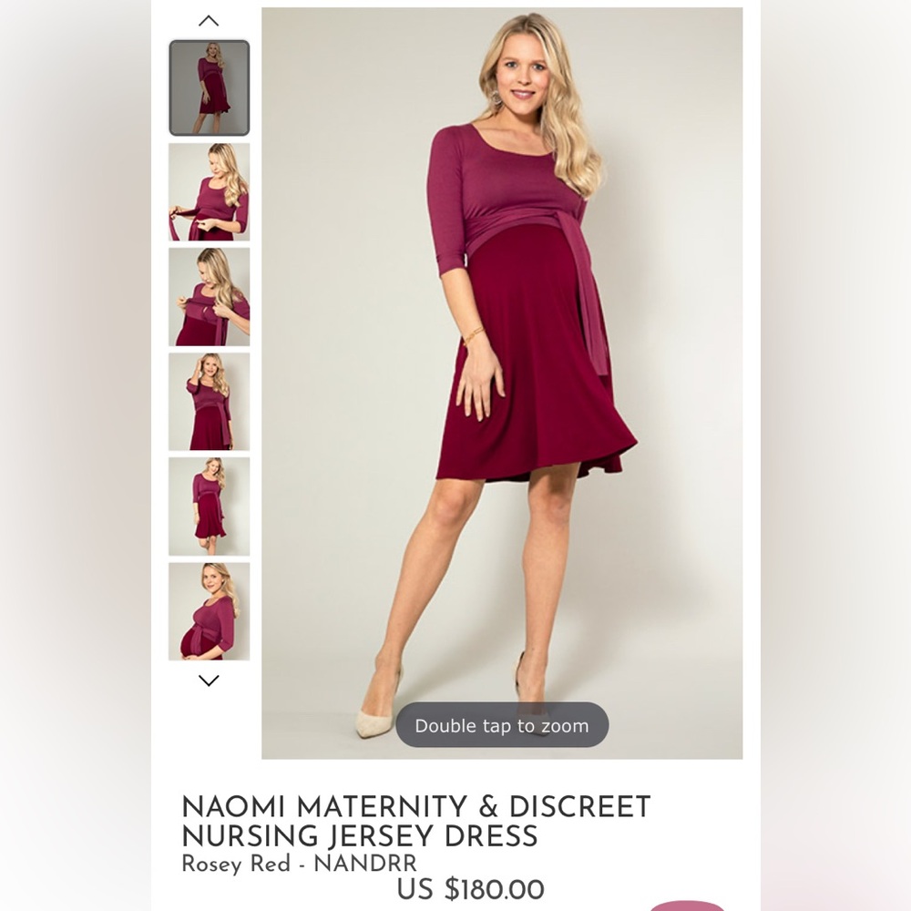 Tiffany Rose Naomi Maternity/Nursing Dress in Rosey Red, Size 2